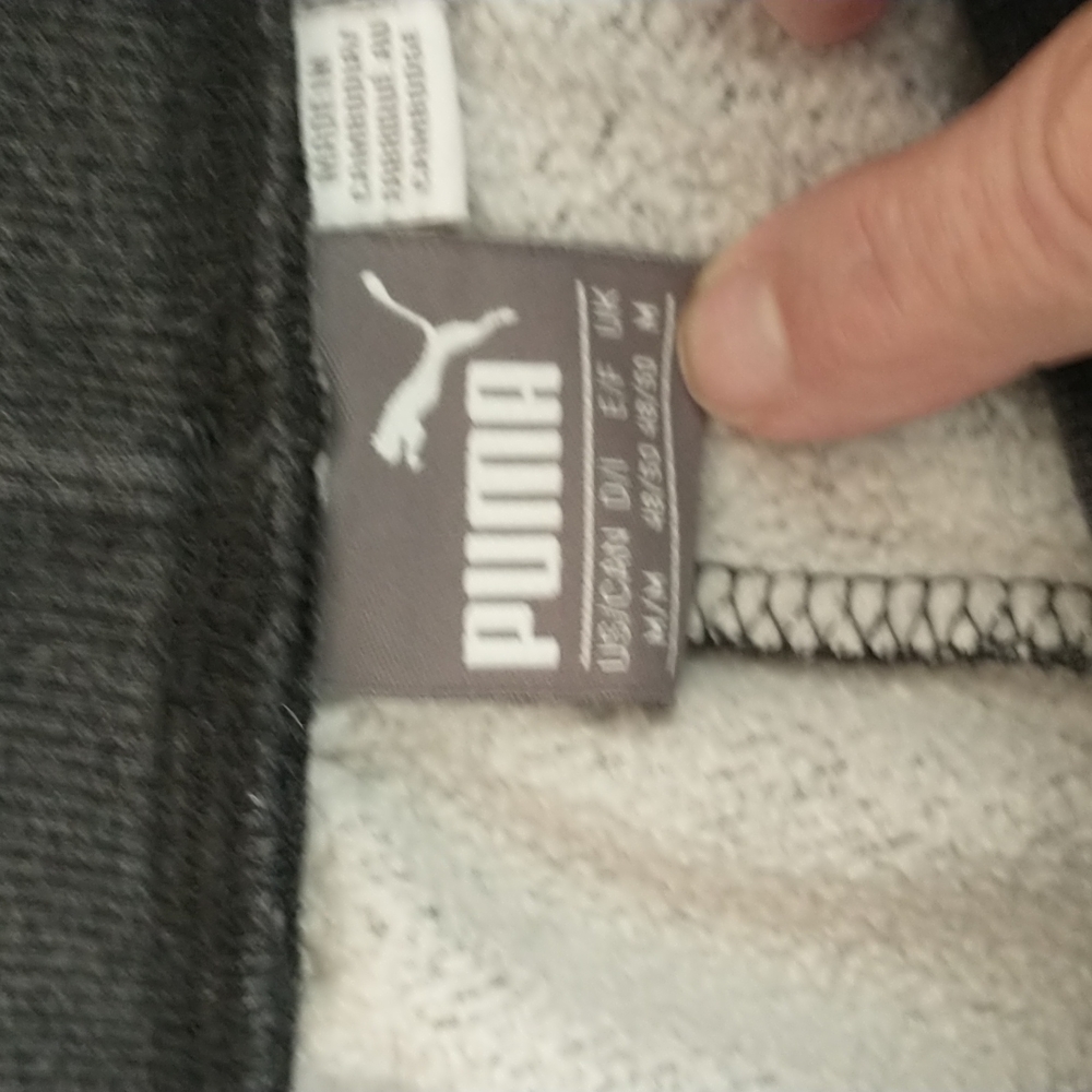 Puma , Gray Athletic jogger sweatpants, pullon elastic waist side pockets, sz M - Picture 5 of 10
